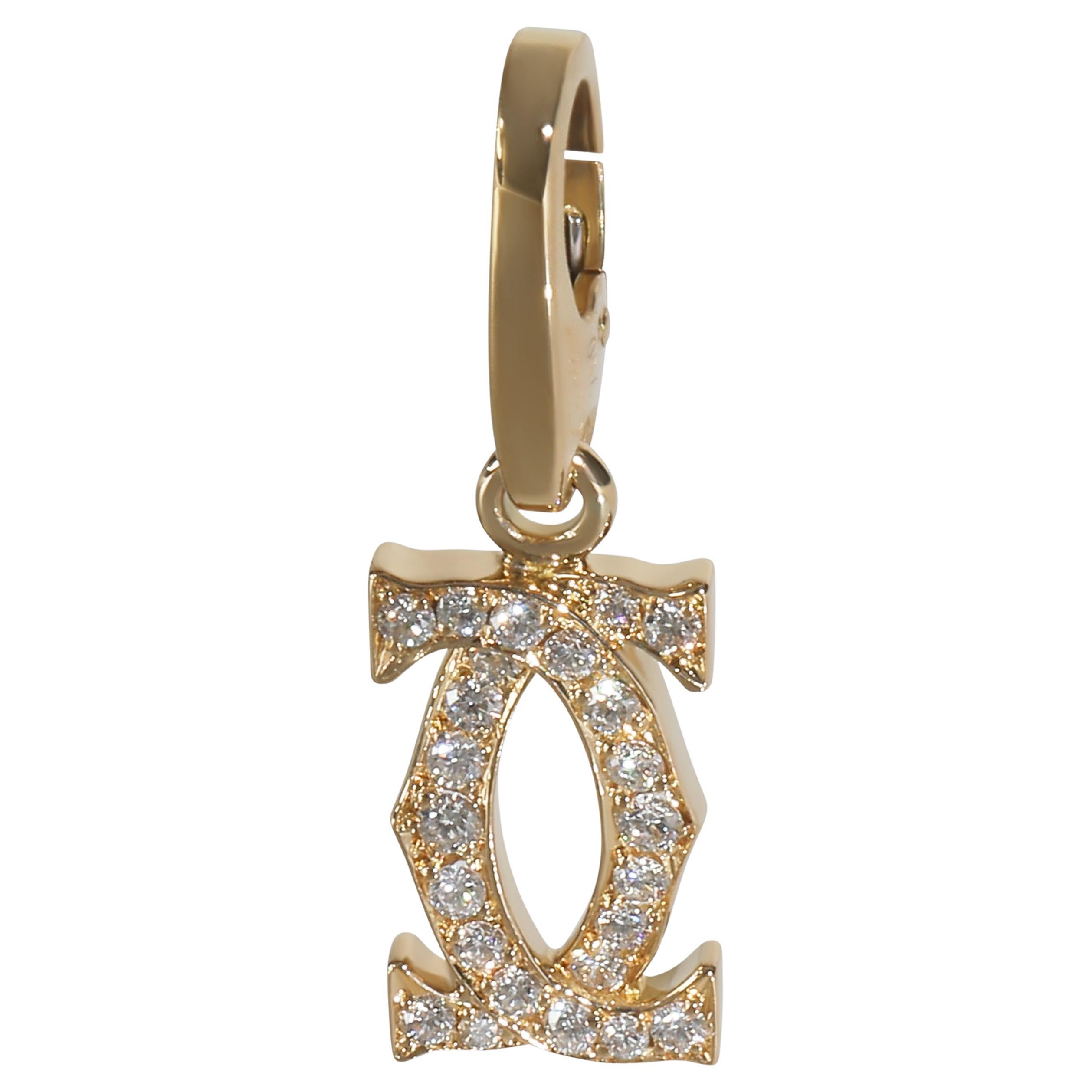 Cartier Yellow Gold Diamond Vintage Double C de Cartier Charm