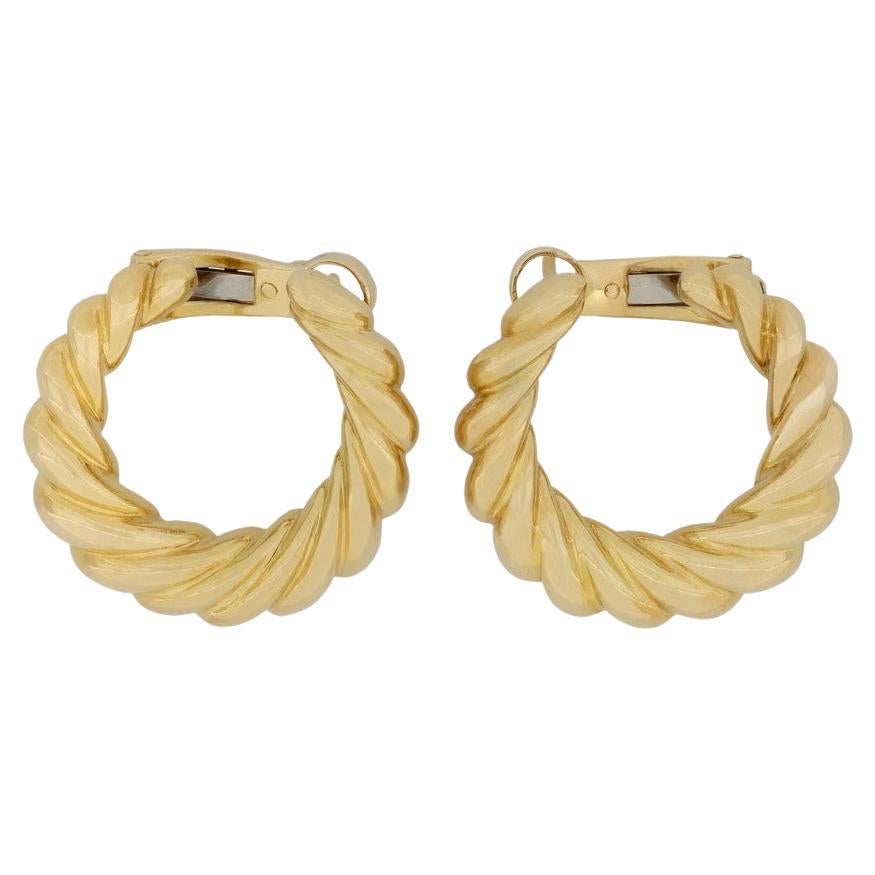 Cartier Yellow Gold Earrings, French, circa 1980 For Sale