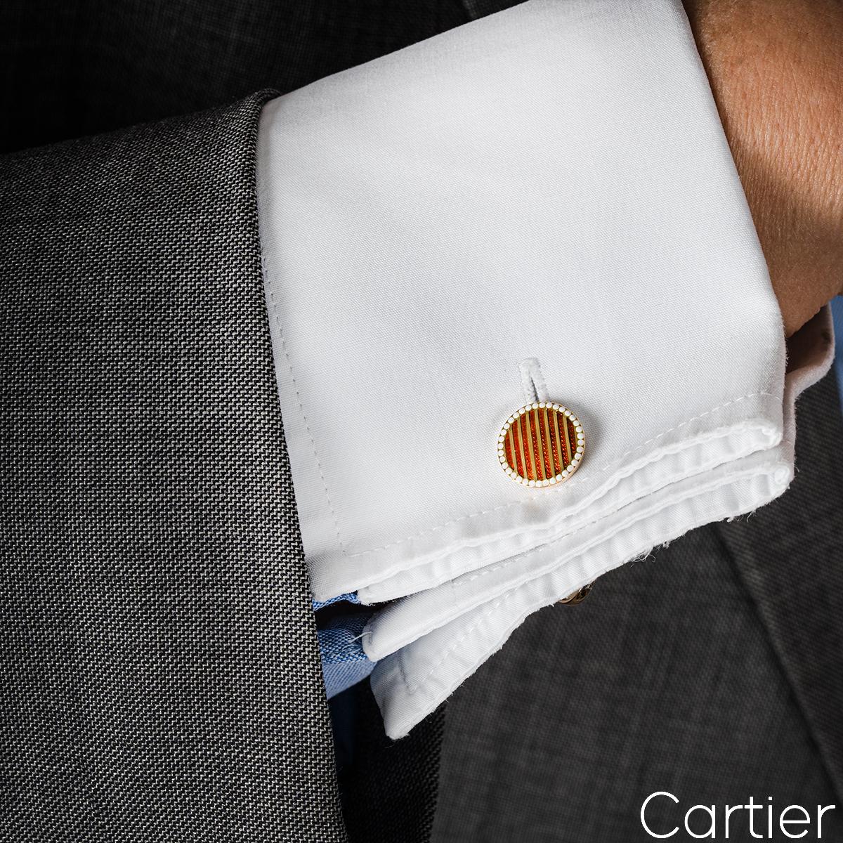 Cartier Gelbgold Emaille Kleid Set Herren im Angebot