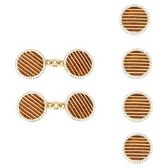 Cartier Yellow Gold Enamel Dress Set