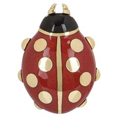 Cartier Yellow Gold Enamel Ladybird Pin/Brooch