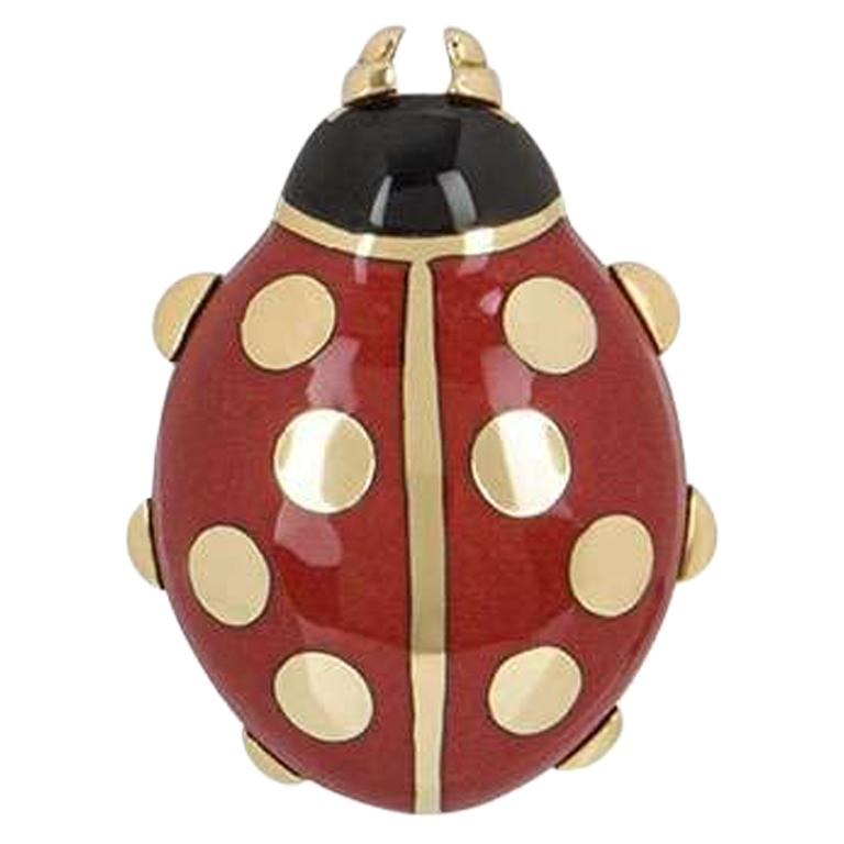 Cartier Yellow Gold Enamel Ladybird Pin/Brooch at 1stDibs cartier lapel pin