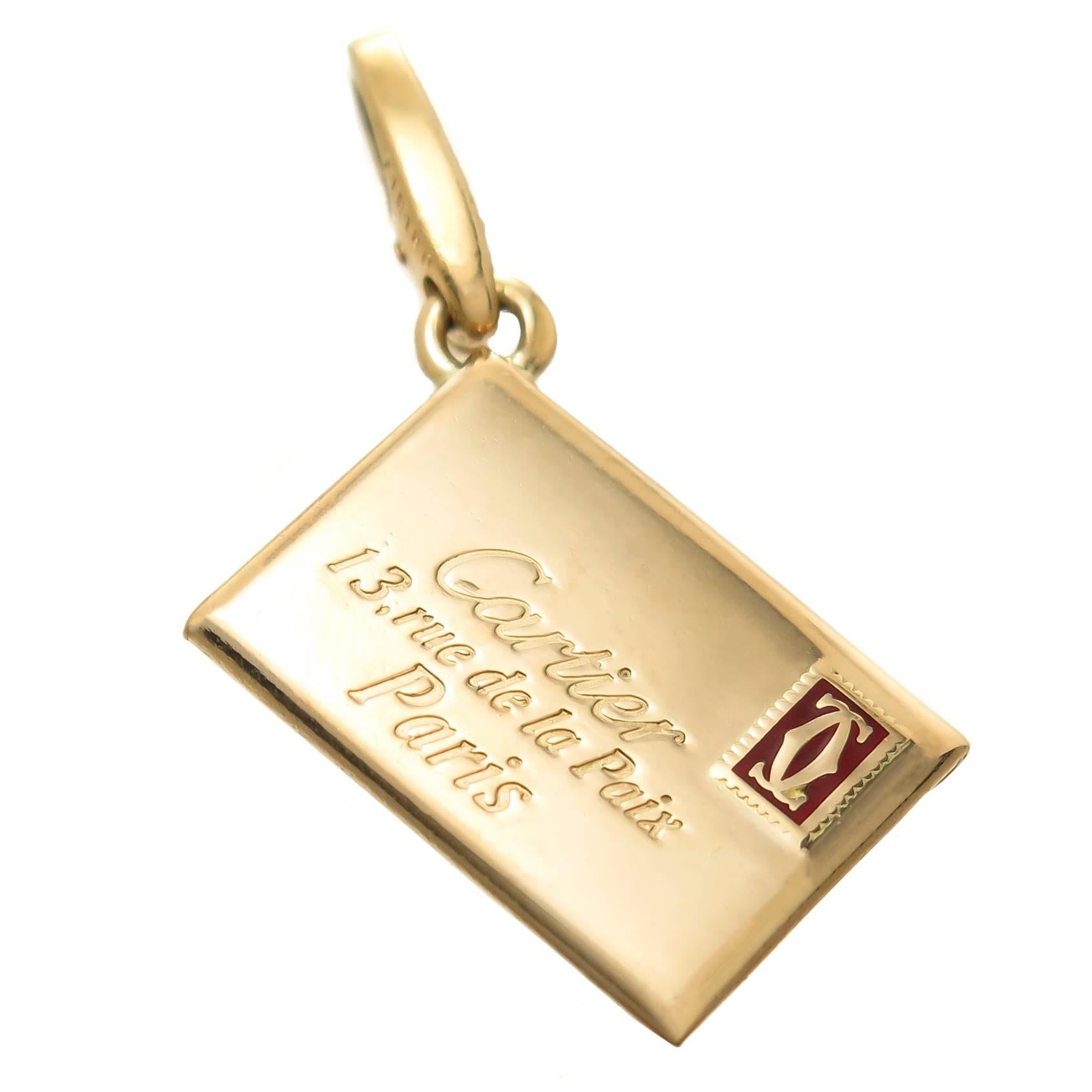 Cartier Yellow Gold Envelope Charm