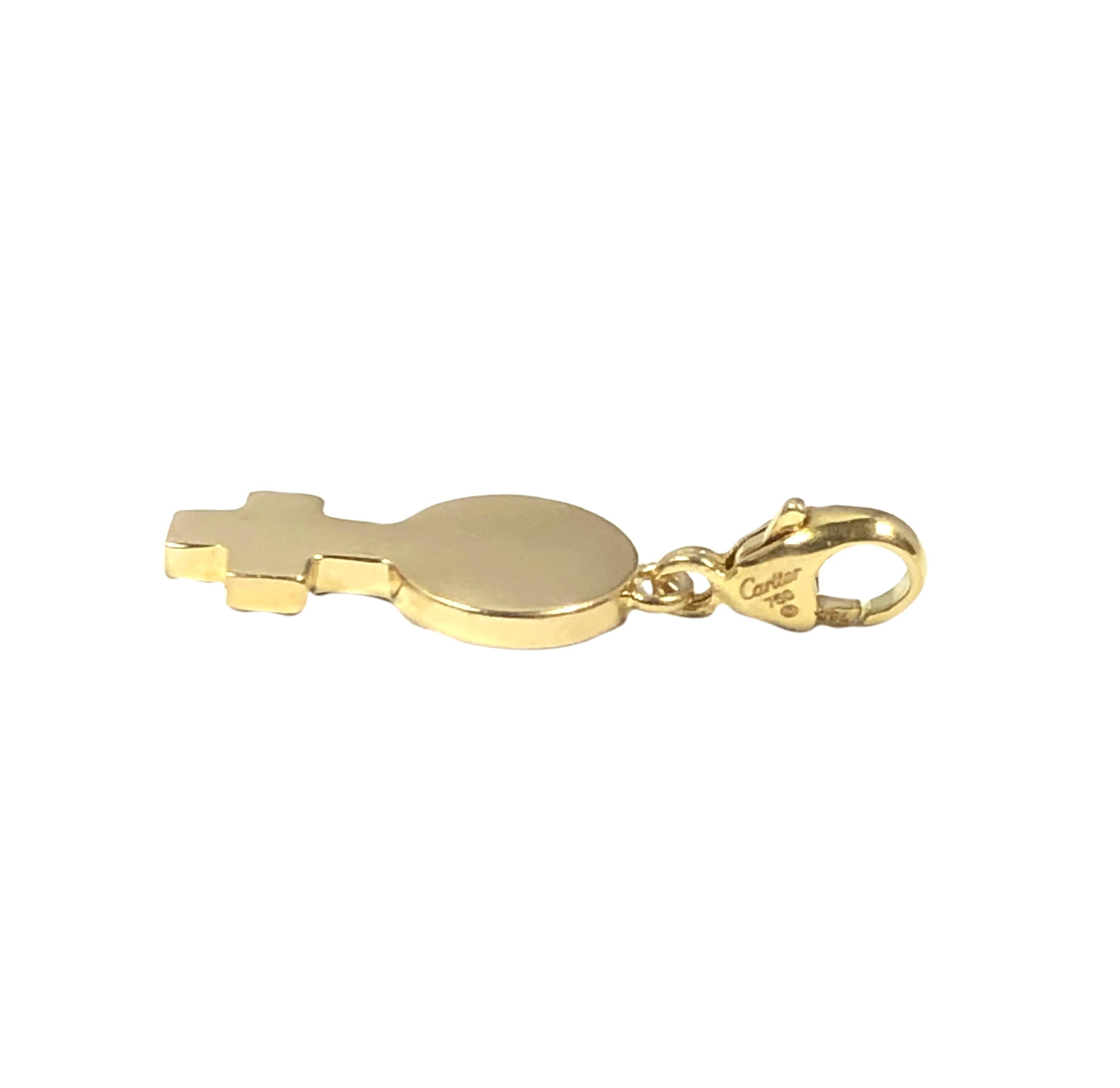 Circa 2000 Cartier 18k Yellow Gold Female Sex Symbol Charm, measuring 5/8 x 5/16 inch and weighing 2.4 Grams. Having a lobster claw lock for easy on and off to be worn on a charm bracelet or as a necklace pendant. 