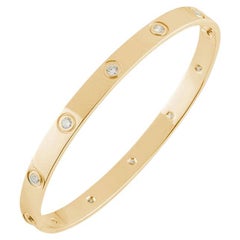 Cartier Yellow Gold Full Diamond Love Bracelet Size 16 B6040516