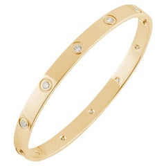 Cartier Yellow Gold Full Diamond Love Bracelet Size 16 B6040516