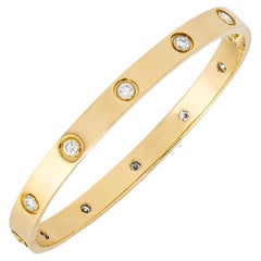 Cartier Gelbgold Love-Armband mit Volldiamant Größe 17 B6040517