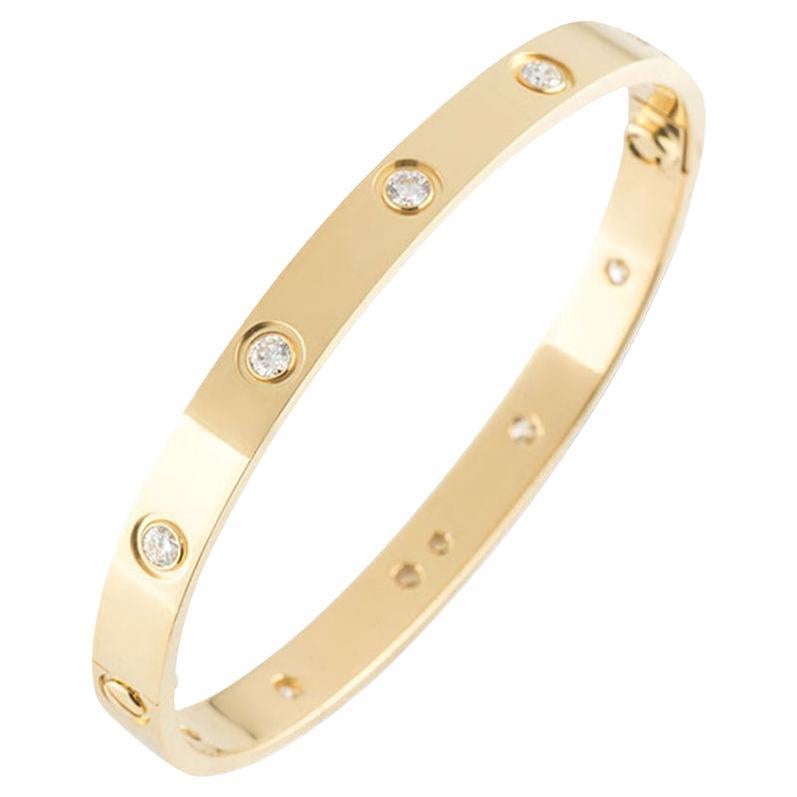 Cartier Pulsera Amor Diamante Completo Oro Amarillo Talla 17 B6040517