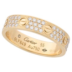 Cartier yellow gold full diamond set Love ring 4mm wide