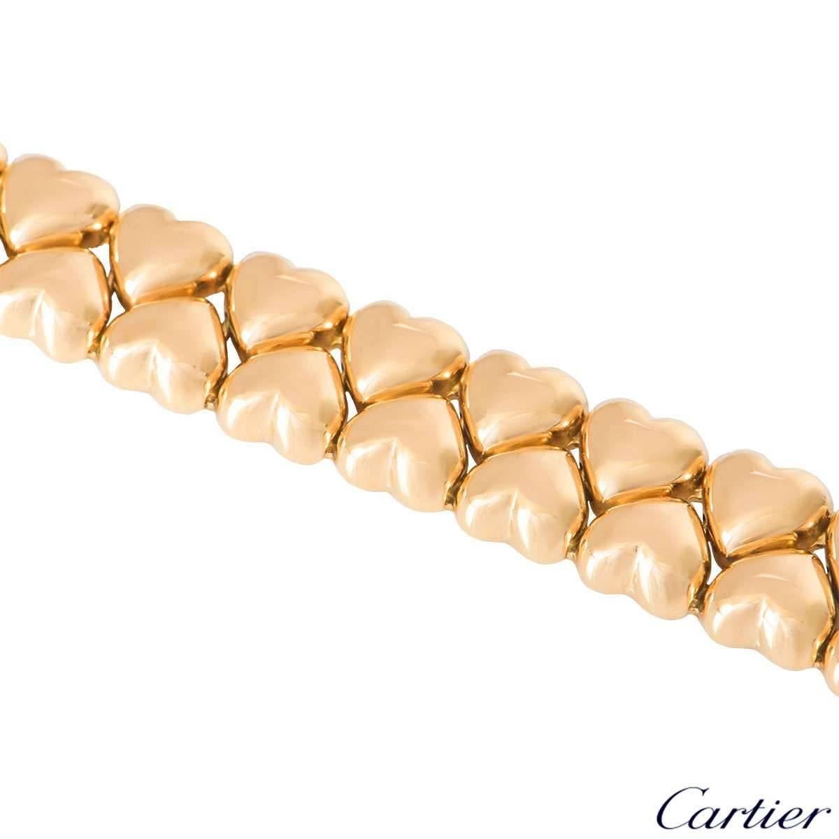 Cartier Yellow Gold Heart Link Bracelet In Excellent Condition In London, GB