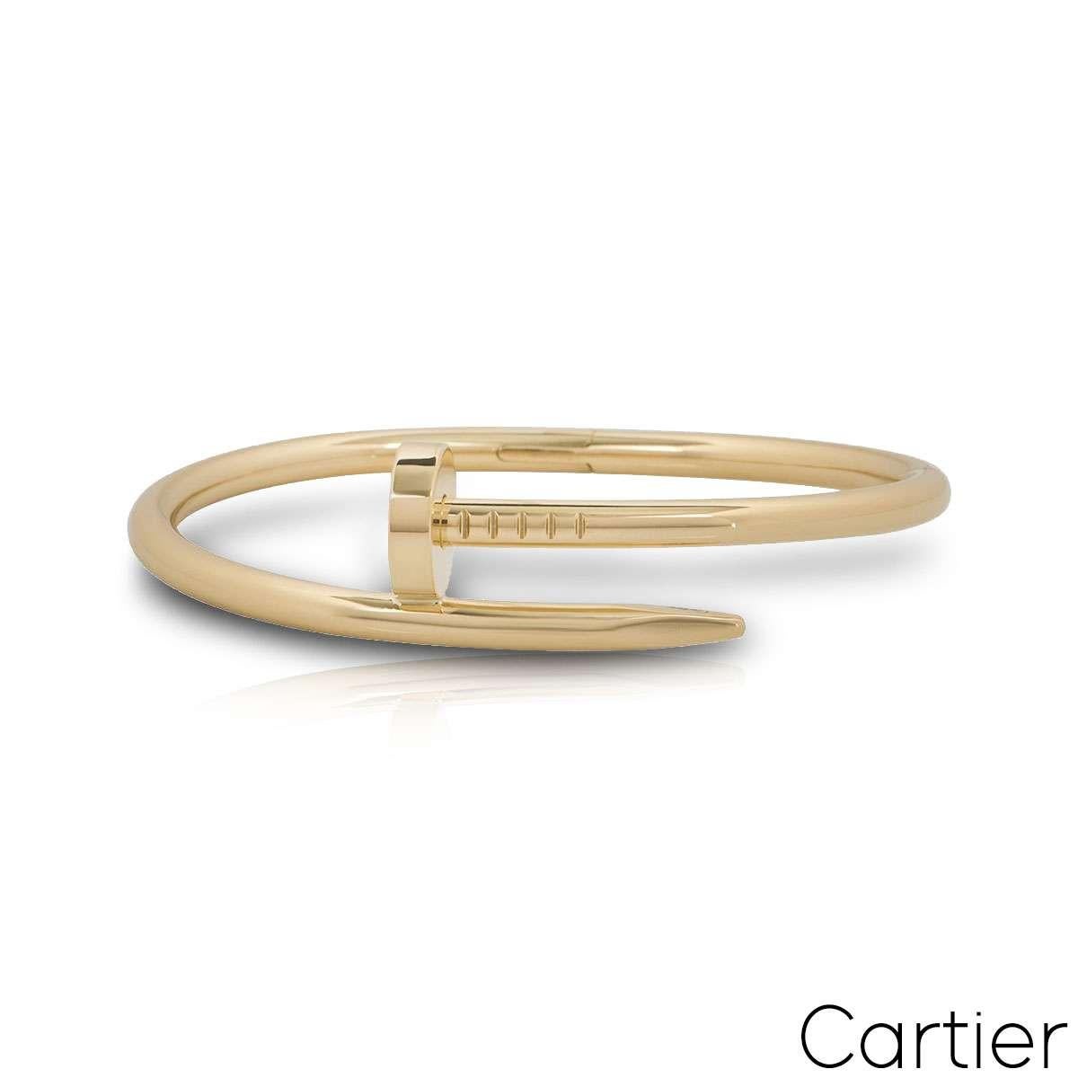 Cartier Yellow Gold Juste Un Clou Bracelet Size 16 B6048216 In Excellent Condition For Sale In London, GB