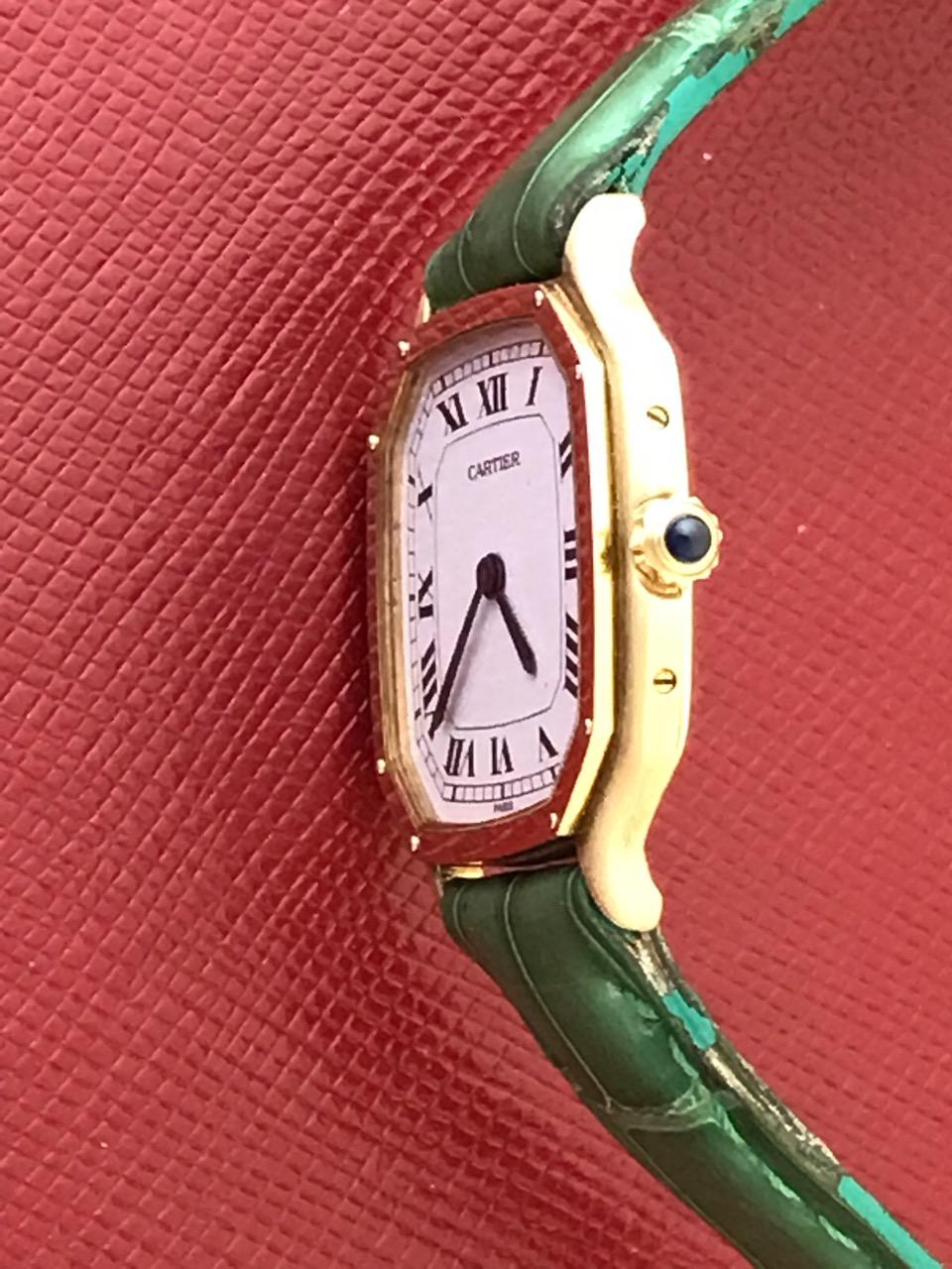 Women's Cartier Yellow Gold Ladies Manual Wind Wristwatch
