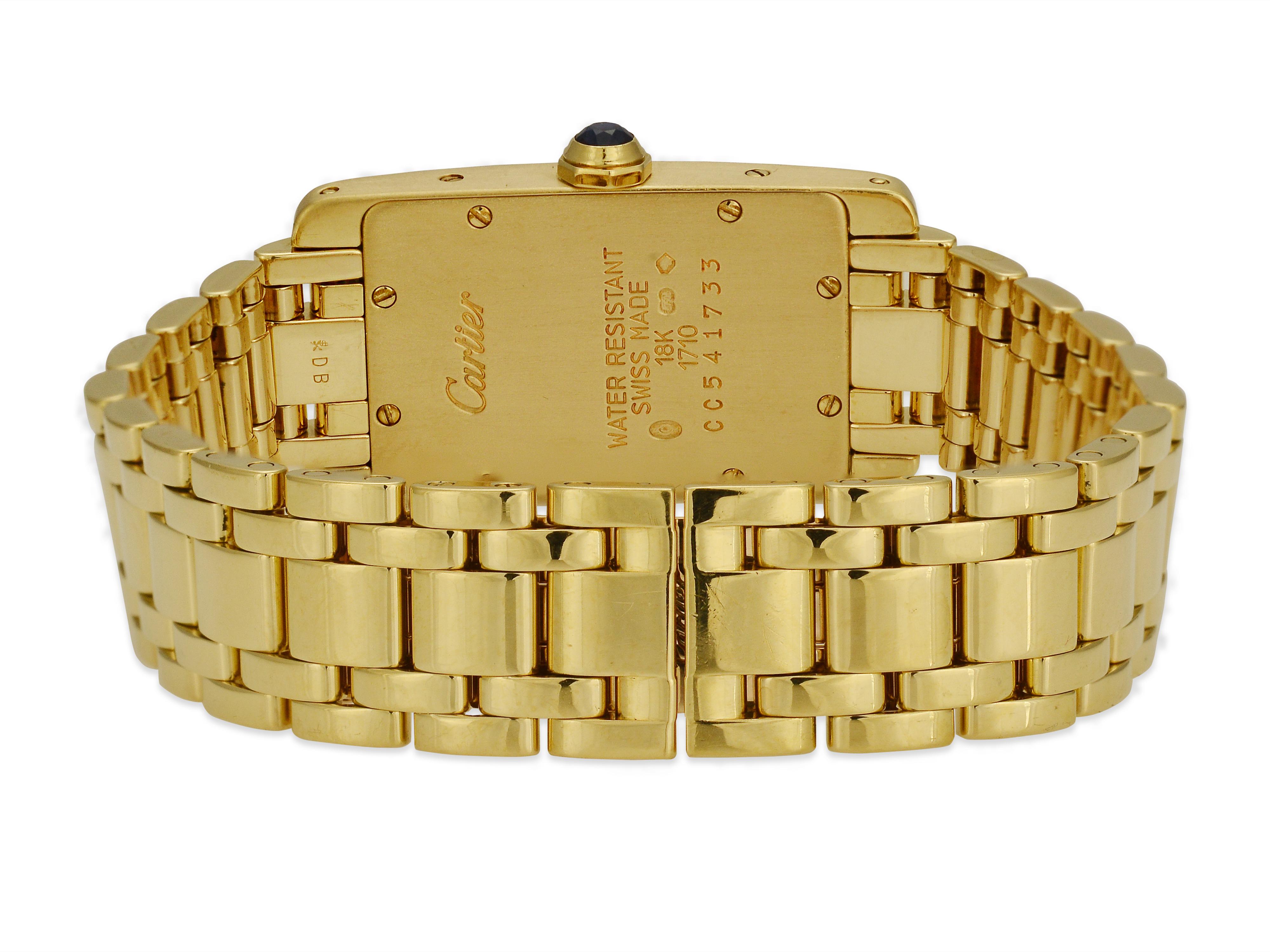 Women's Cartier Yellow Gold Ladies Tank Americaine Wrist Watch