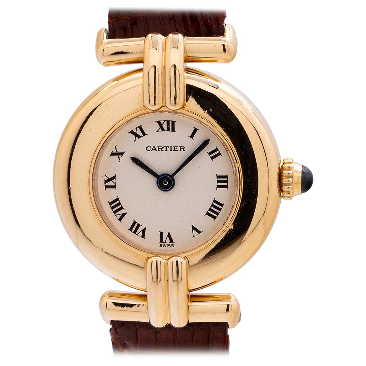 Cartier Yellow Gold Lady Colisee Quartz Wristwatch, circa 1990s For Sale