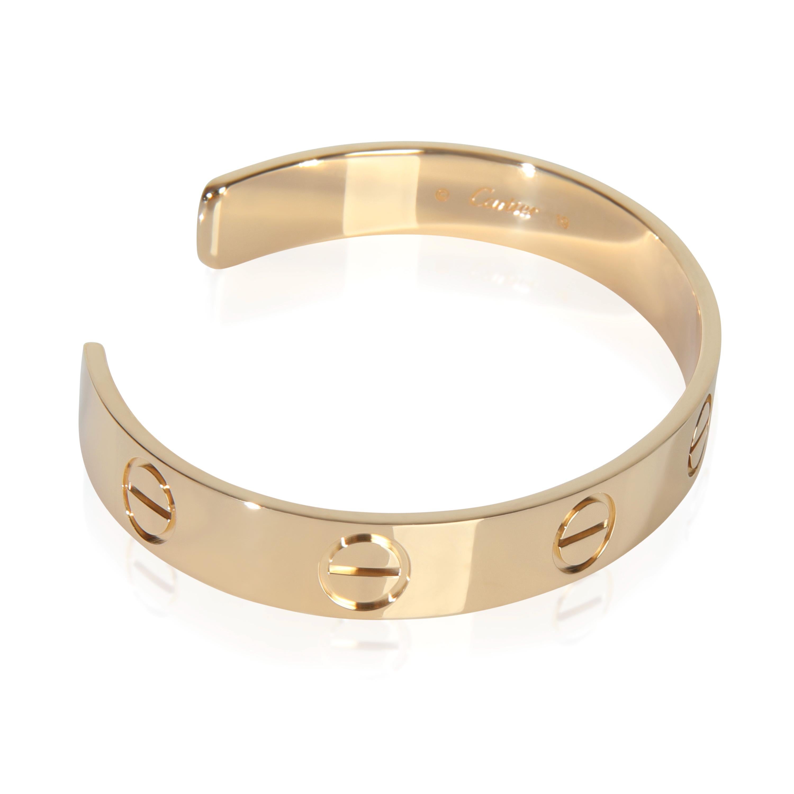 Cartier Oro Amarillo  Modelo Grande Brazalete Amor en Excelente estado para la venta en New York, NY