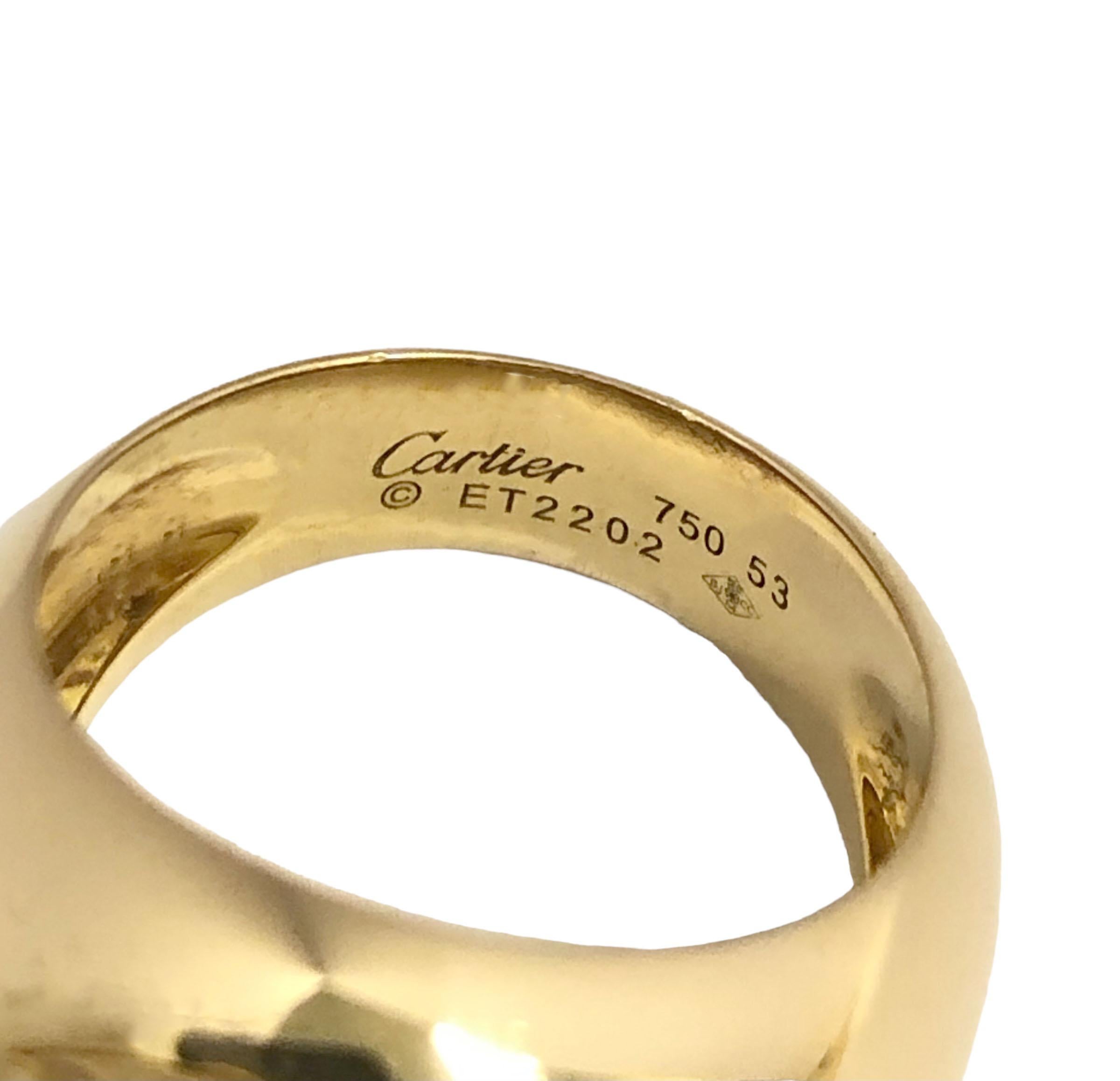 Cartier Yellow Gold Large Nouvelle Vague Perruque Ring In Excellent Condition In Chicago, IL