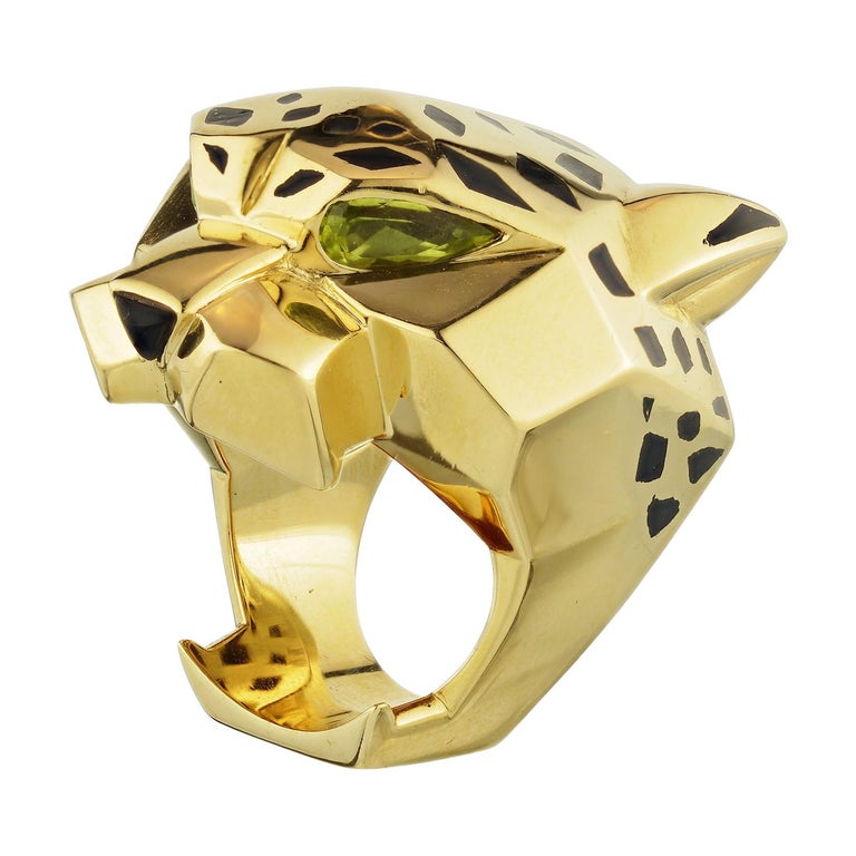 Cartier Yellow Gold Large Panthere Head 18 Karat Ring at 1stDibs