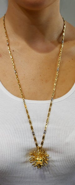 Cartier Yellow Gold Leo Pendant Zodiac Lion, 1970s