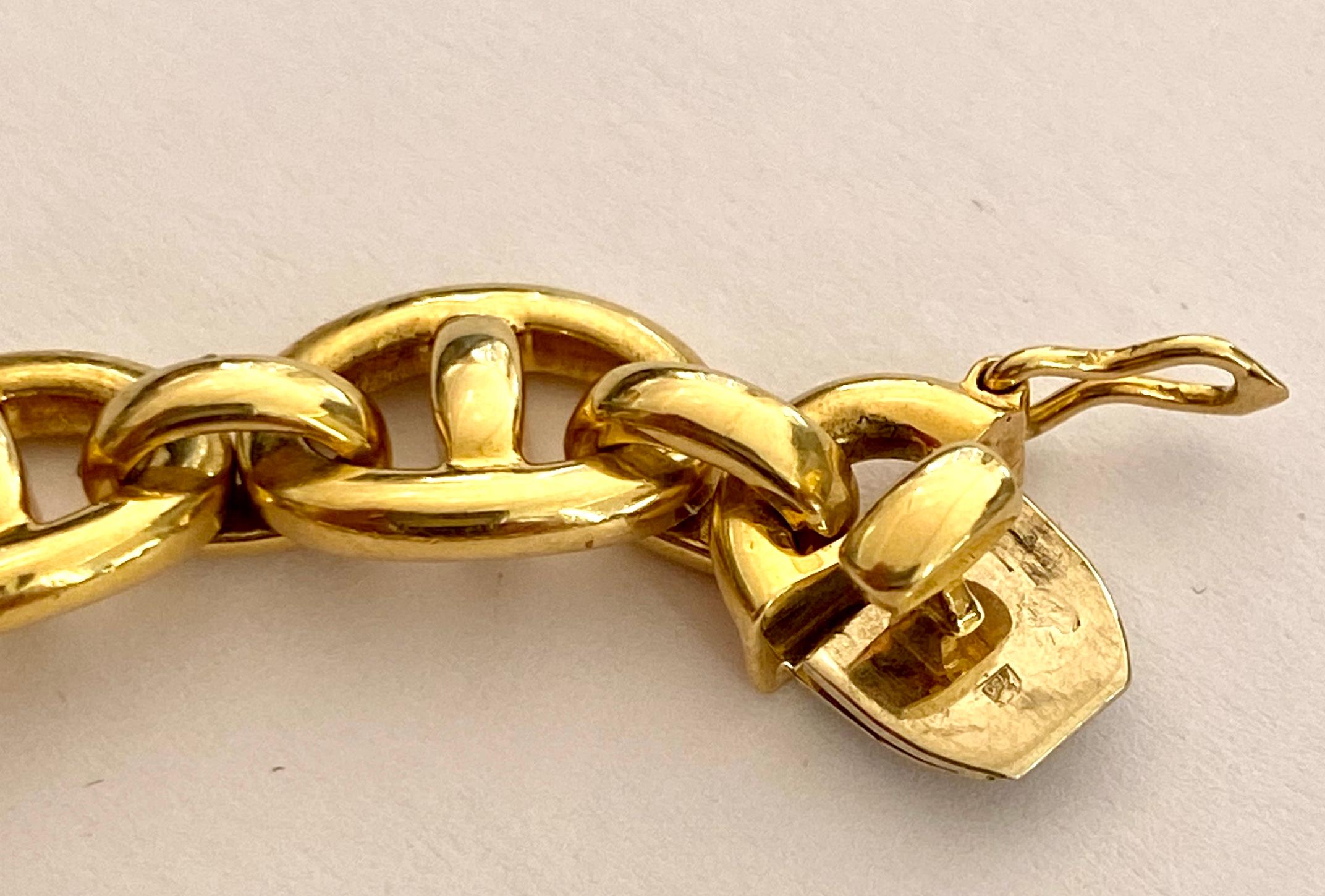 Modern Cartier Yellow Gold Link Bracelet, Solid, Signed 