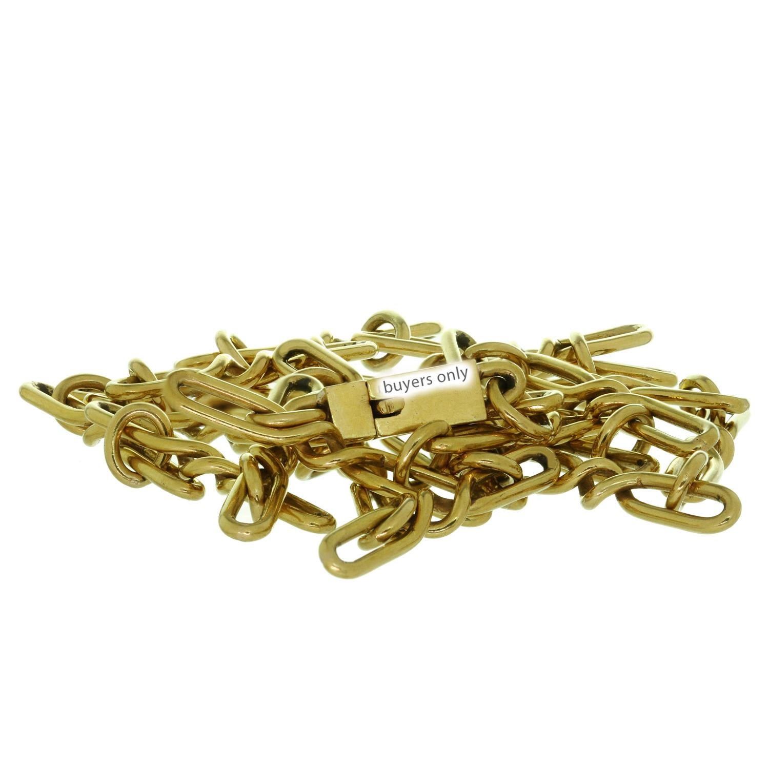 Women's or Men's CARTIER Yellow Gold Long Link Chain Necklace 