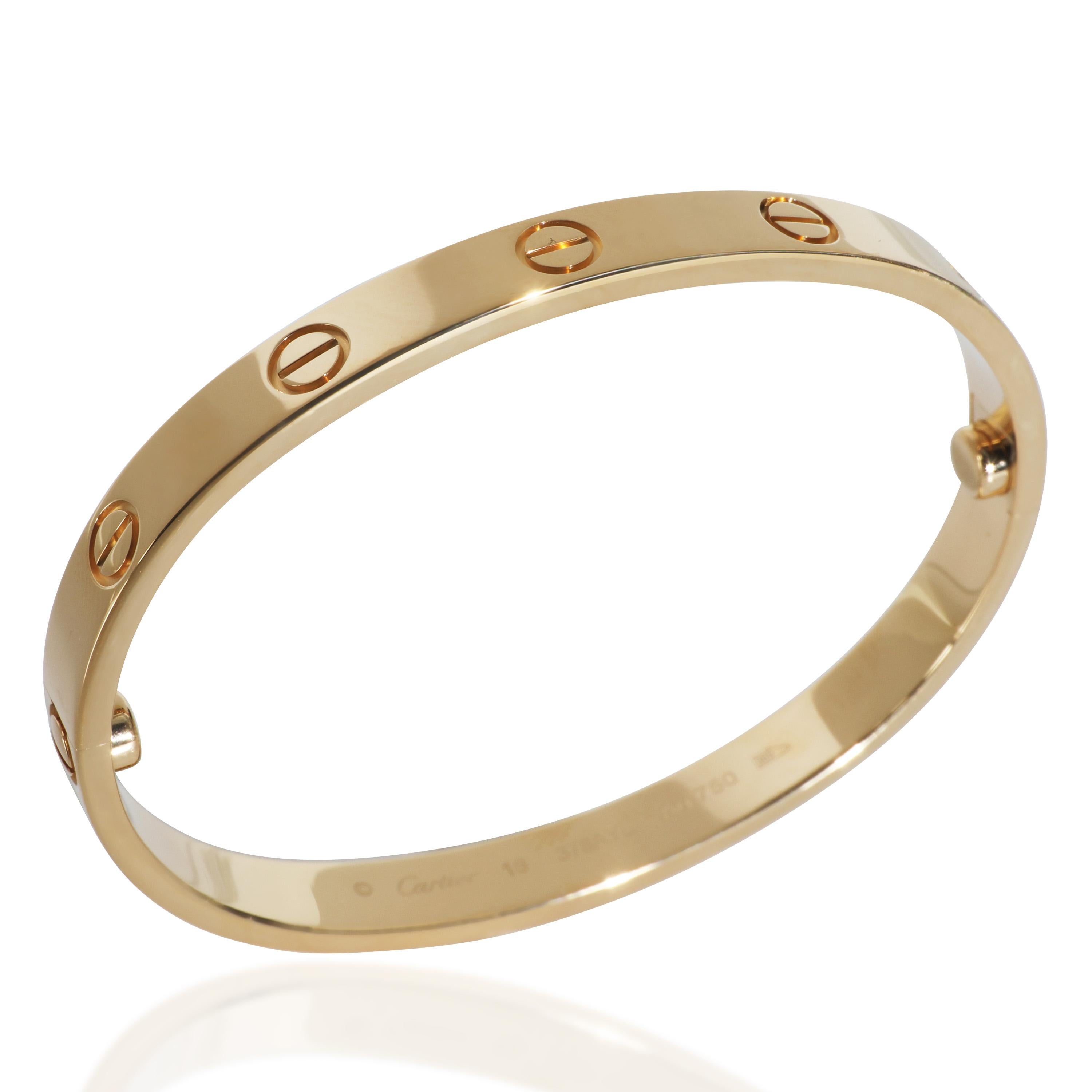 Or jaune de Cartier  Bracelet d'amour

DÉTAILS PRIMAIRES
SKU : 145684
Titre de la liste : Cartier Or Jaune  Bracelet d'amour
Description de l'état : La collection Love de Cartier est l'incarnation même de l'icône, depuis les designs reconnaissables