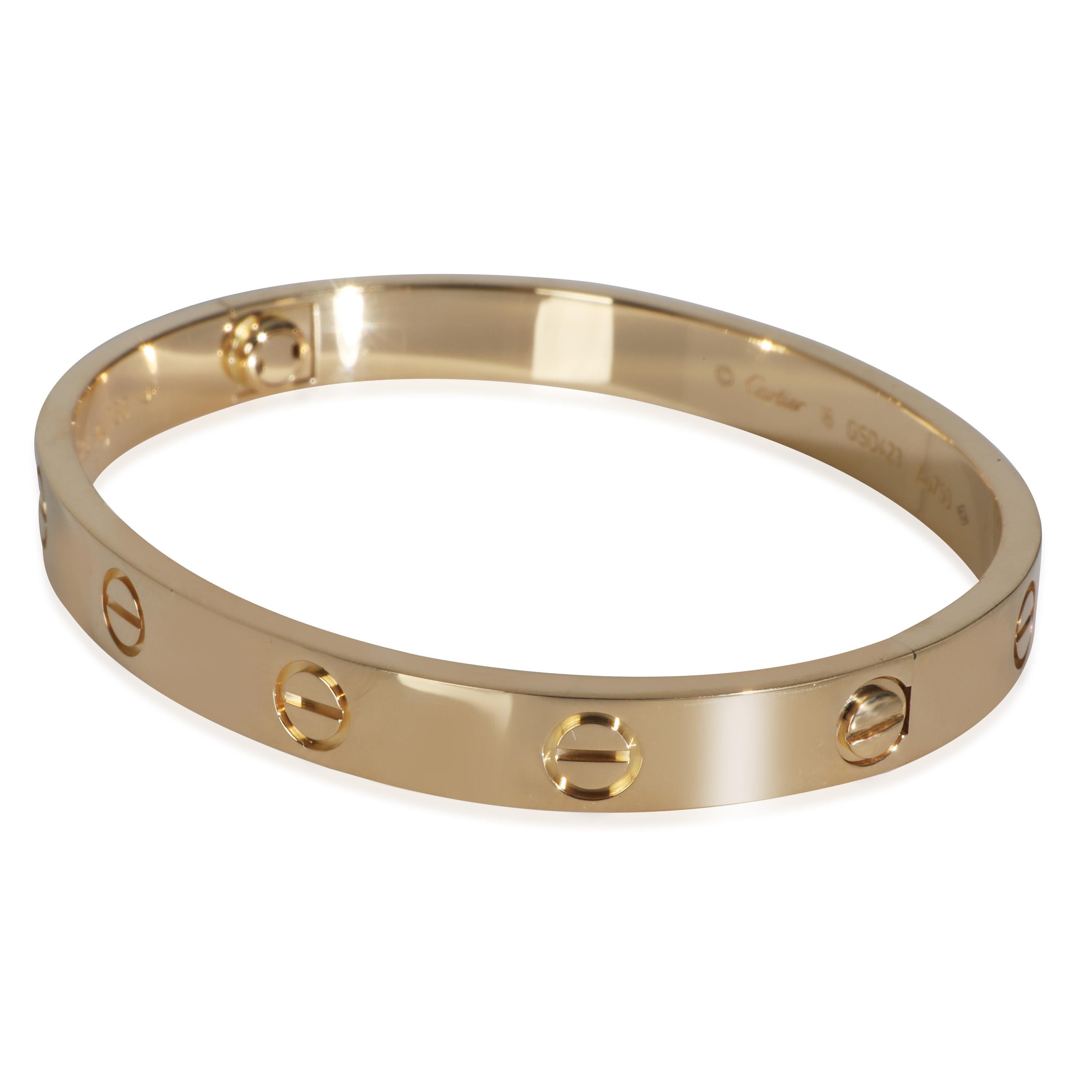 Or jaune de Cartier  Bracelet d'amour

DÉTAILS PRIMAIRES
SKU : 145937
Titre de la liste : Cartier Or Jaune  Bracelet d'amour
Description de l'état : La collection Love de Cartier est l'incarnation même de l'icône, depuis les designs reconnaissables