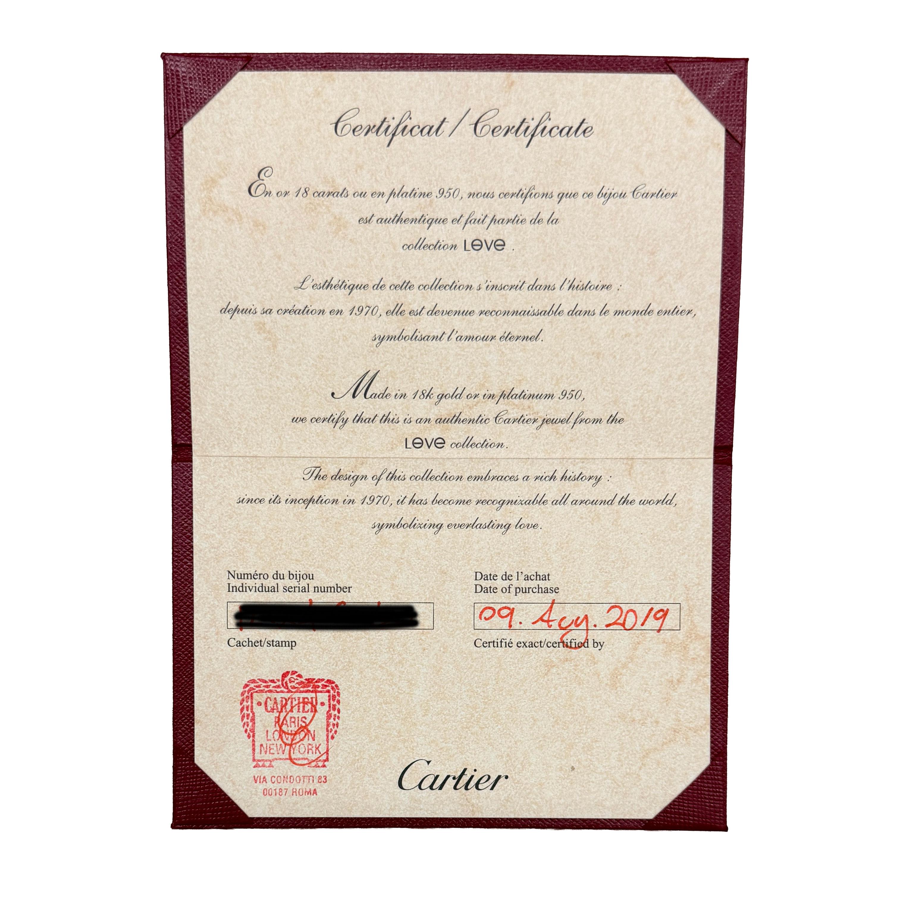 Oro giallo Cartier  Bracciale dell'amore in vendita 1