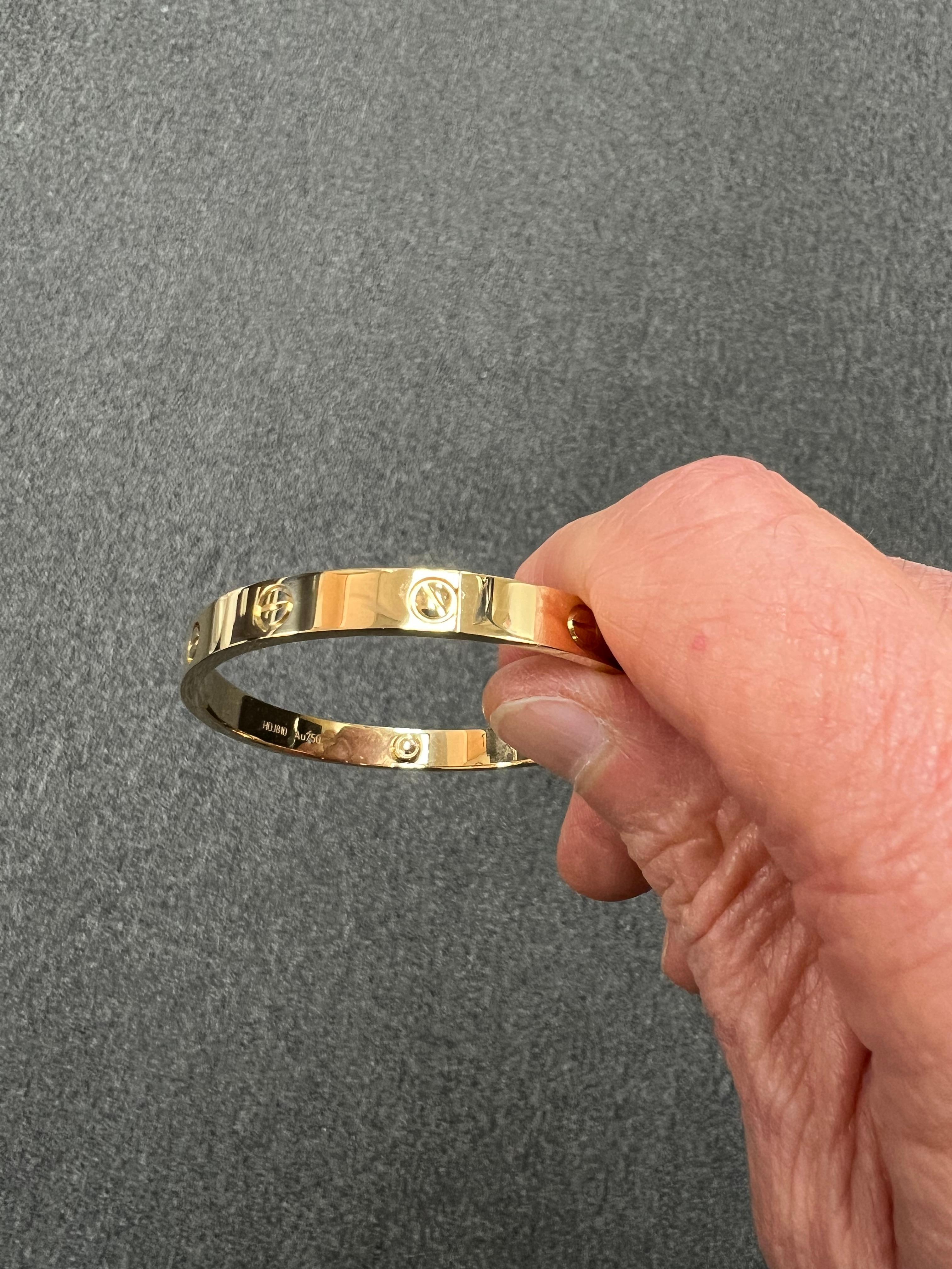 Cartier Yellow Gold Love Bracelet Size 18 2