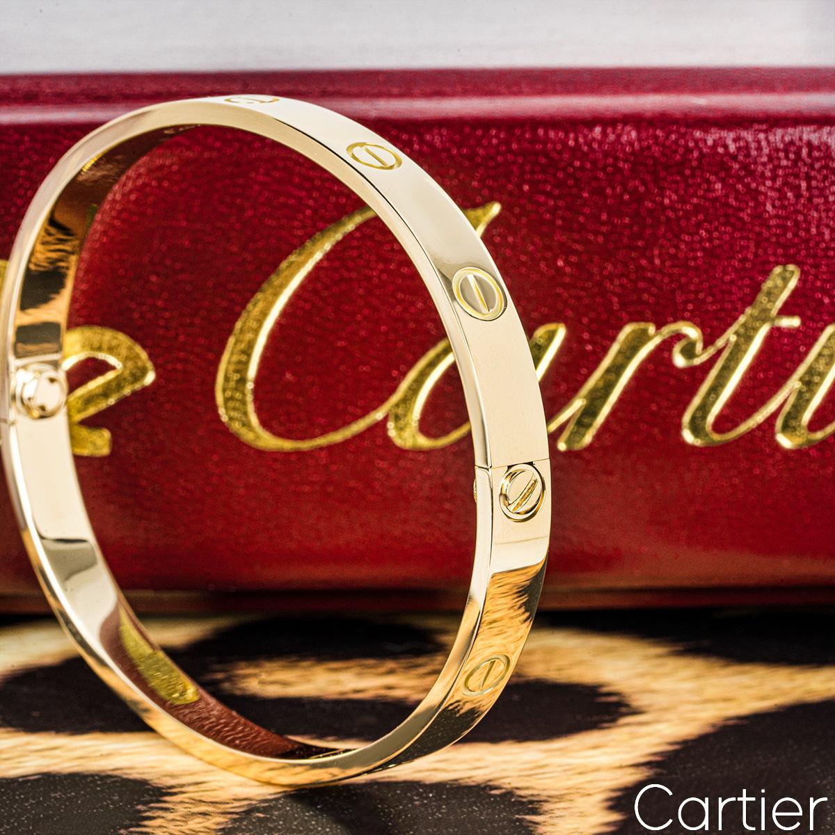 Cartier Yellow Gold Love Bracelet Size 19 B6035519 For Sale 1
