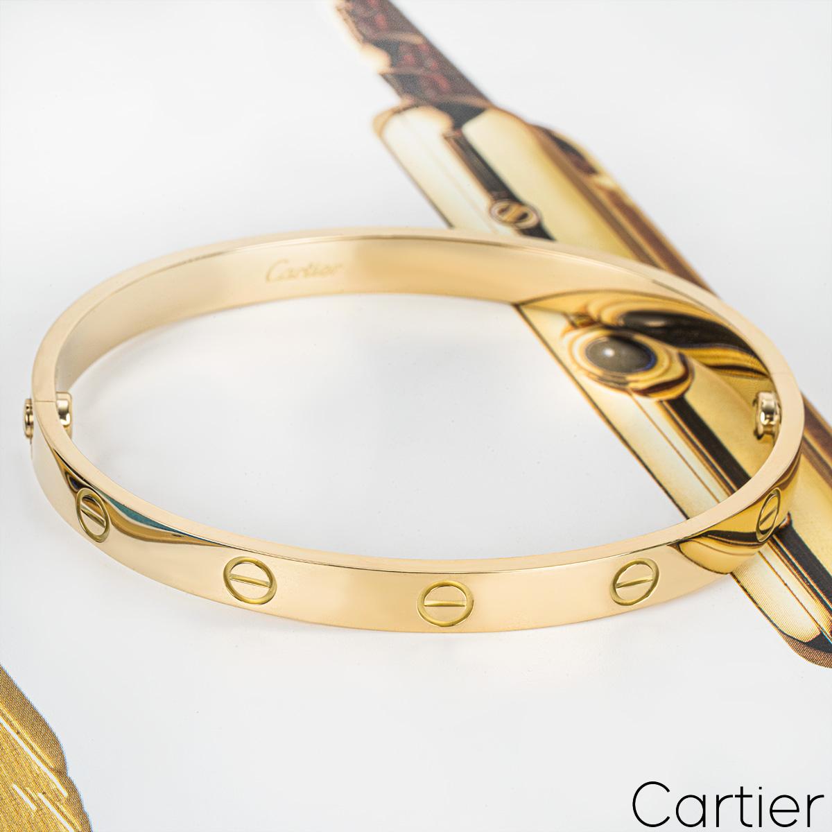 Cartier Yellow Gold Love Bracelet Size 19 B6035519 For Sale 2