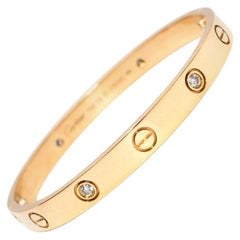 Cartier Yellow Gold Love Bracelet with 4 Diamonds