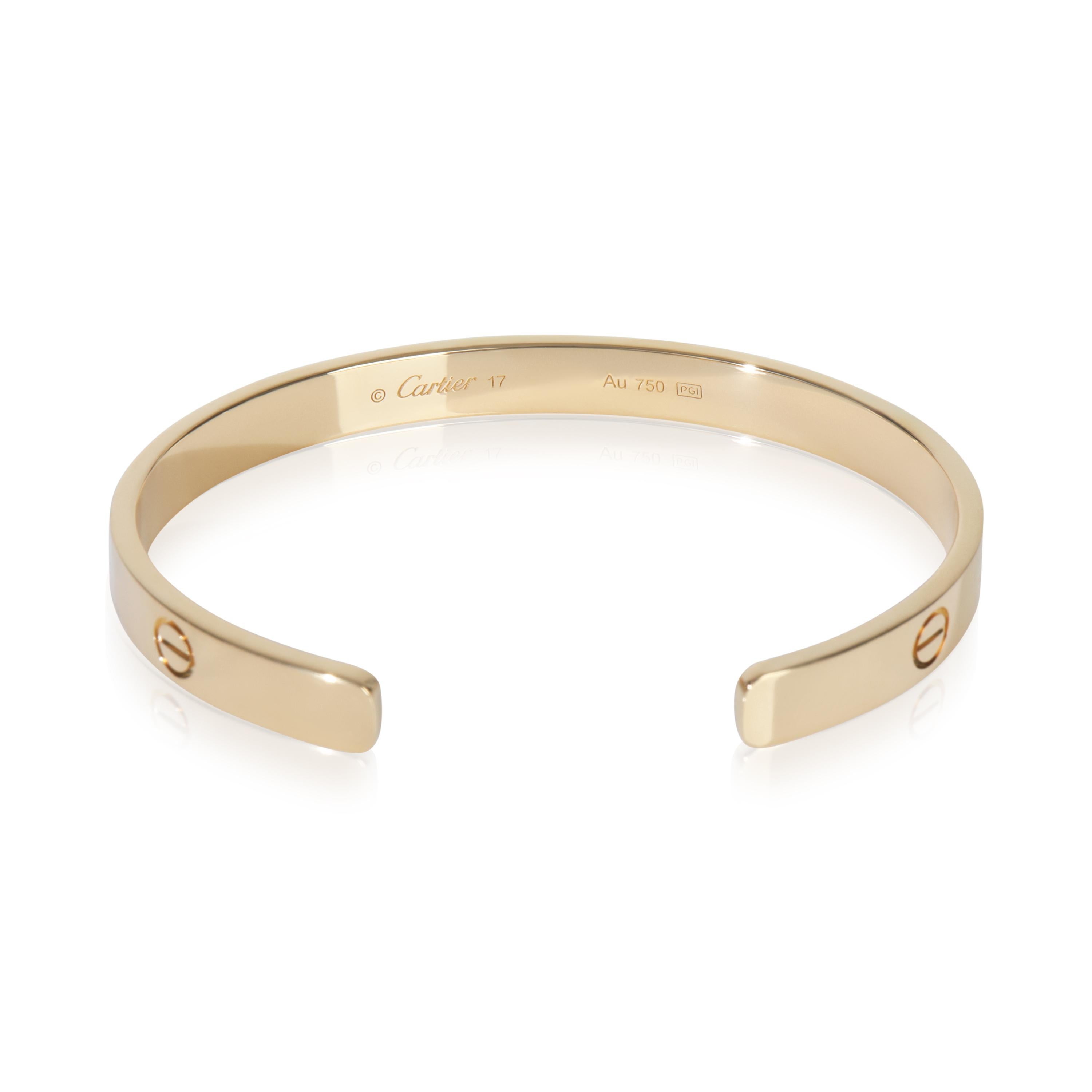 Cartier Gelbgold  Liebe Manschettenarmband im Zustand „Hervorragend“ im Angebot in New York, NY