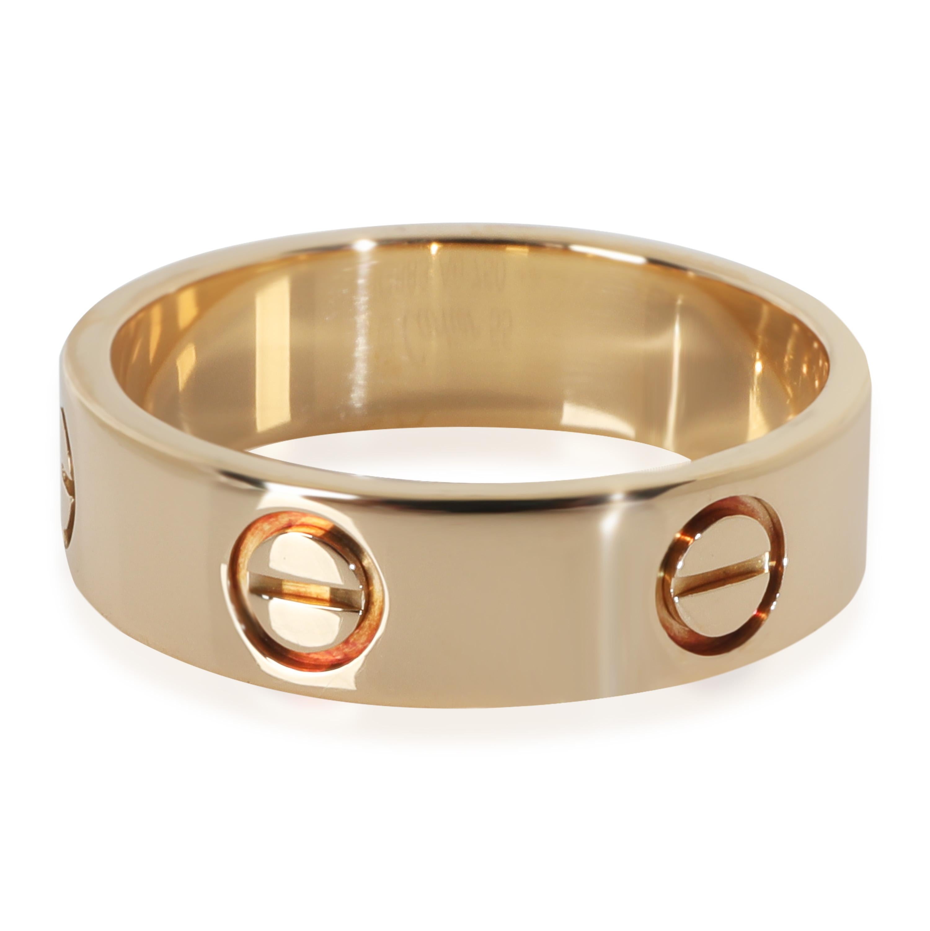 Cartier Yellow Gold Love Ring

PRIMARY DETAILS
SKU: 146698
Listing Title: Cartier Yellow Gold Love Ring
Condition Description: Cartier's Love collection is the epitome of iconic, from the recognizable designs to the history behind the line-up. The