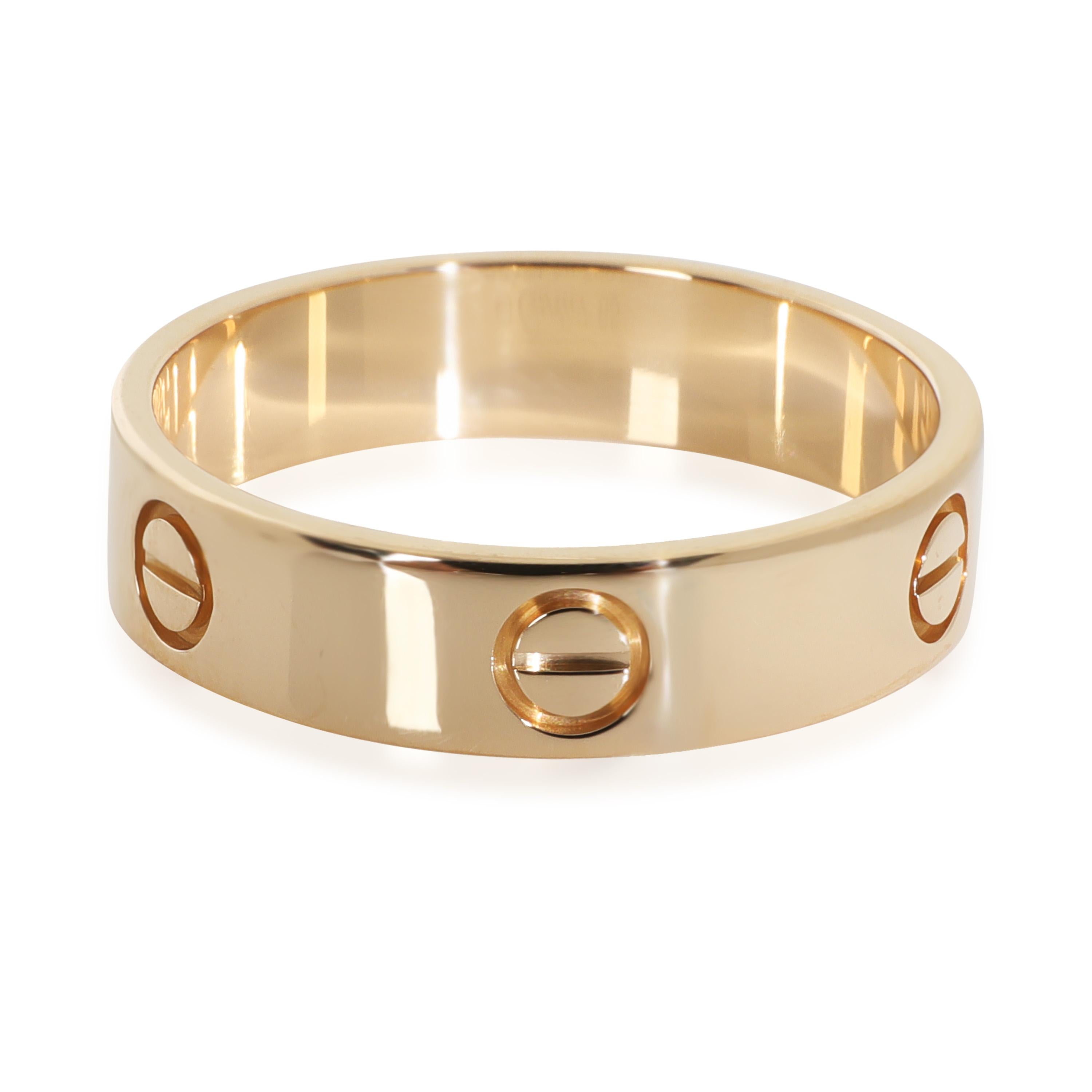 Cartier Yellow Gold Love Ring

PRIMARY DETAILS
SKU: 146739
Listing Title: Cartier Yellow Gold Love Ring
Condition Description: Cartier's Love collection is the epitome of iconic, from the recognizable designs to the history behind the line-up. The