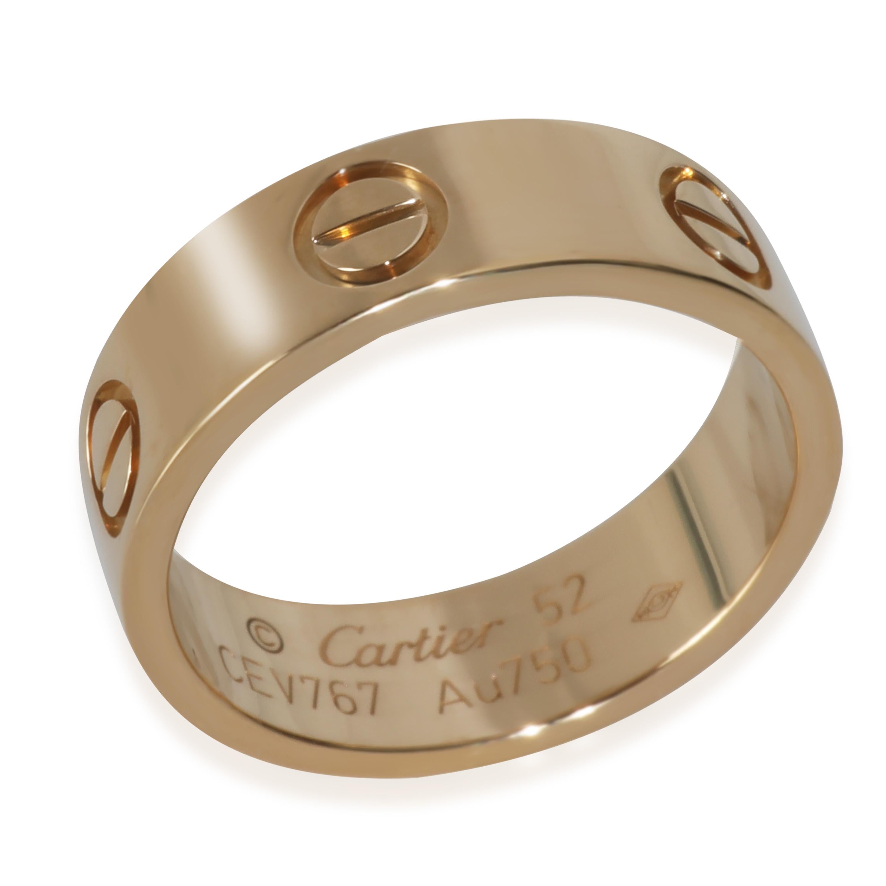 Or jaune de Cartier  Anneau d'amour Bon état - En vente à New York, NY