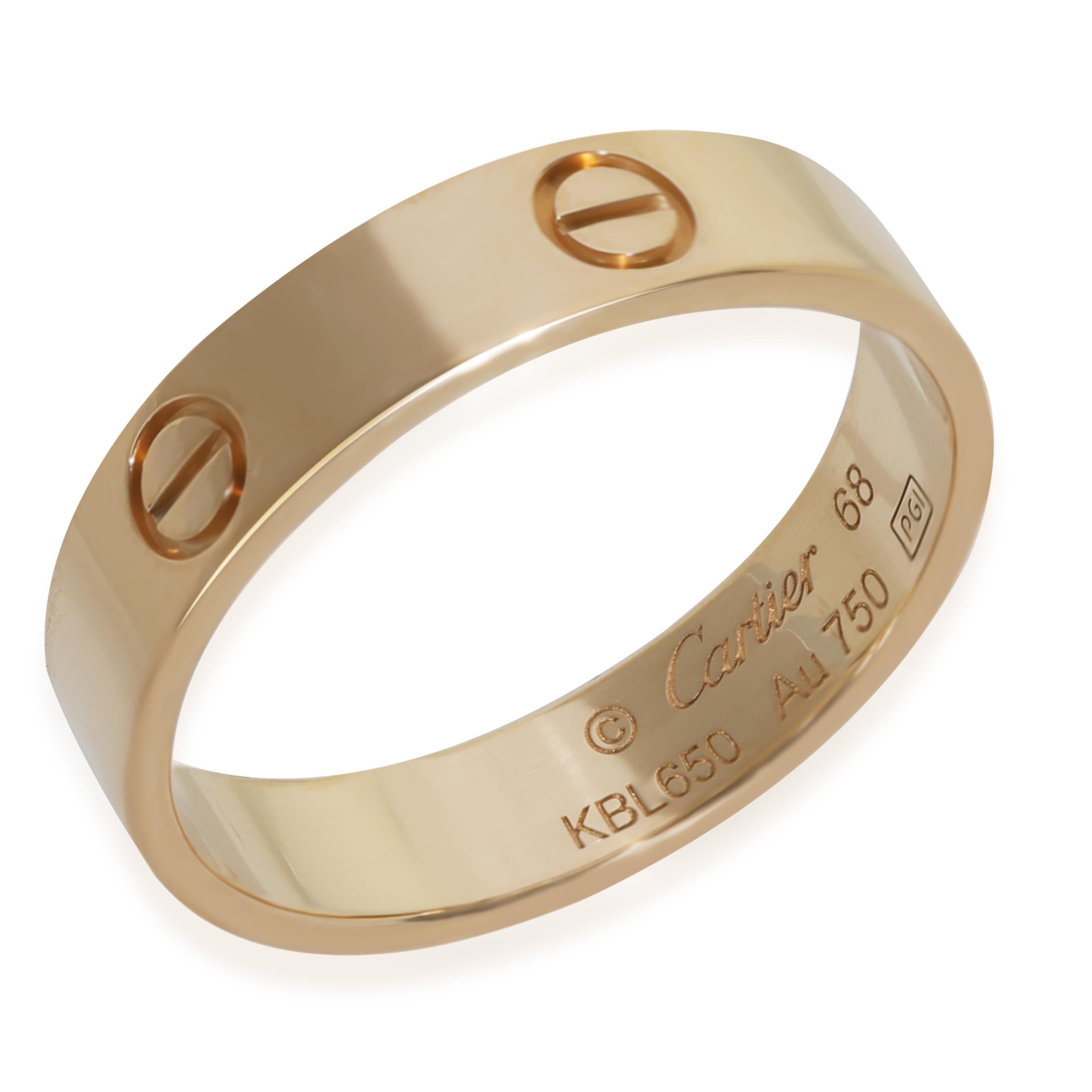 Cartier Yellow Gold Love Ring In Excellent Condition For Sale In New York, NY