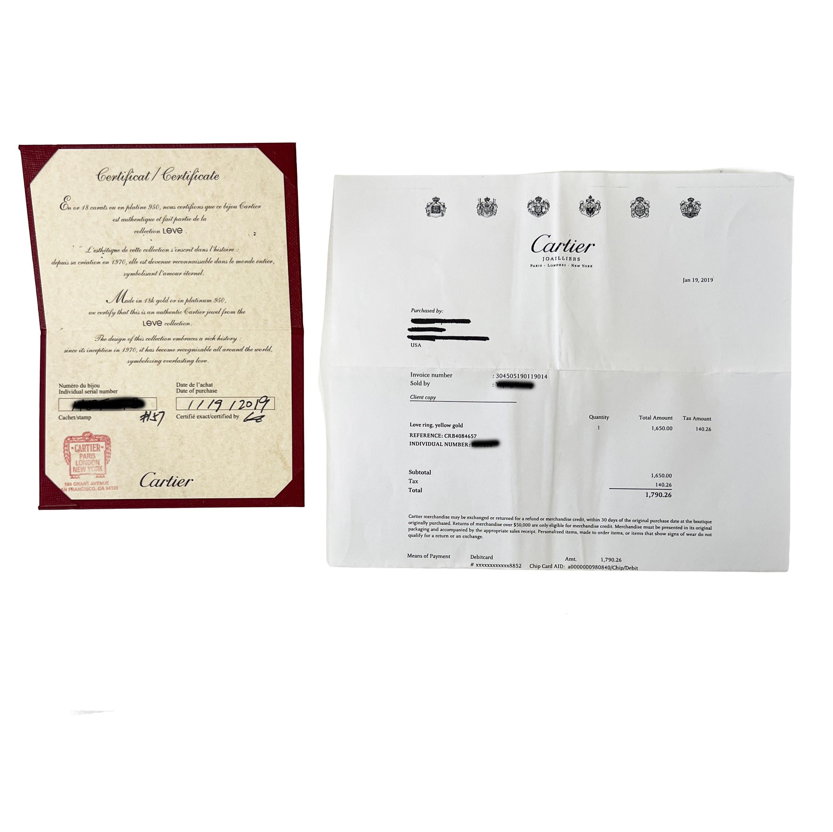 Oro giallo Cartier  Anello dell'amore in vendita 1