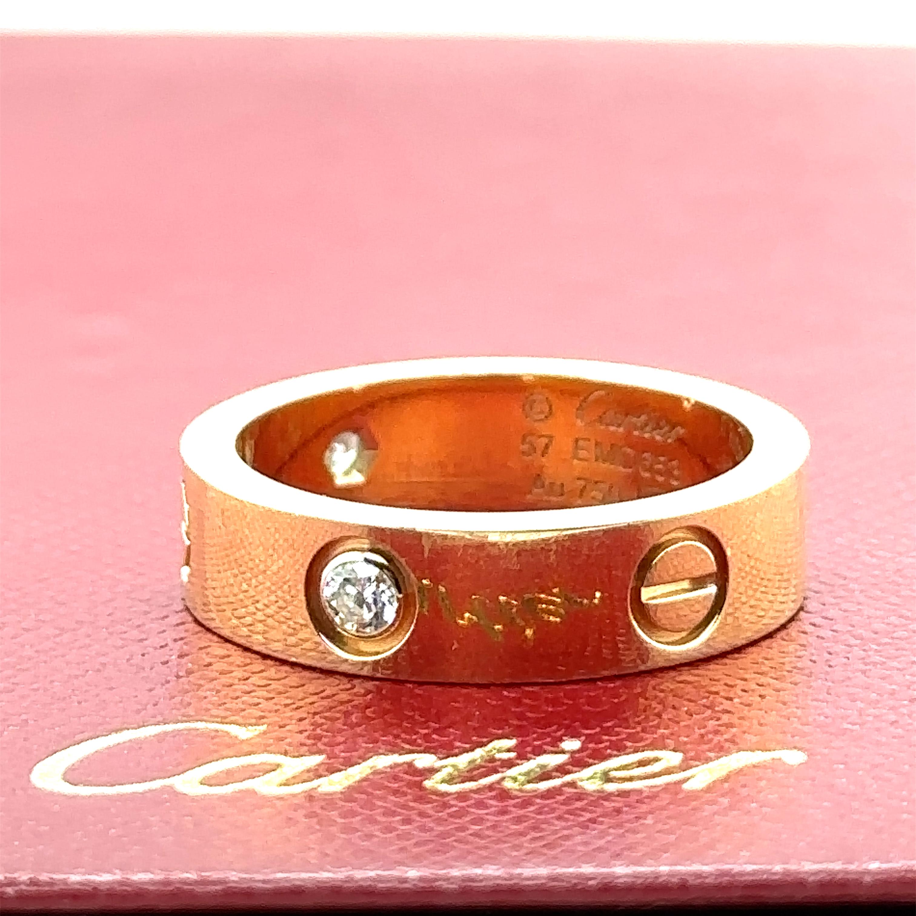 cartier ring 3 diamonds