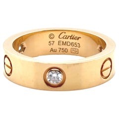 Cartier Yellow Gold Love Ring with 3 Diamonds