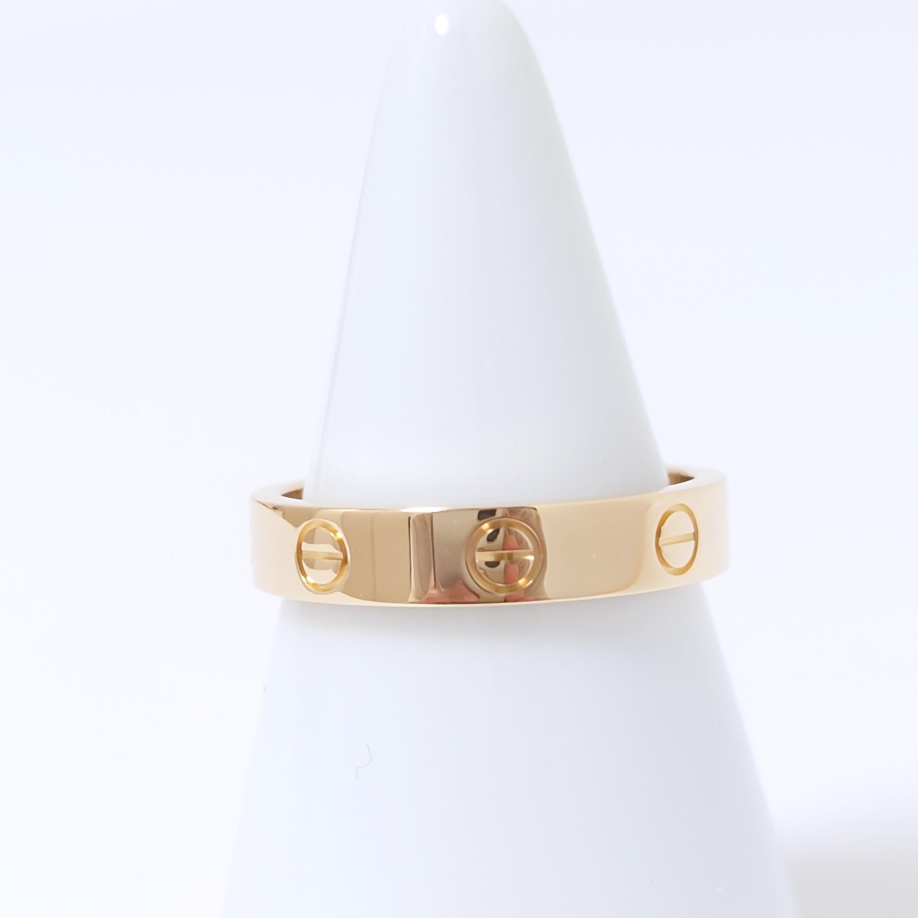 Cartier Yellow Gold Love Wedding Band Ring In Excellent Condition For Sale In Hokkaido, JP