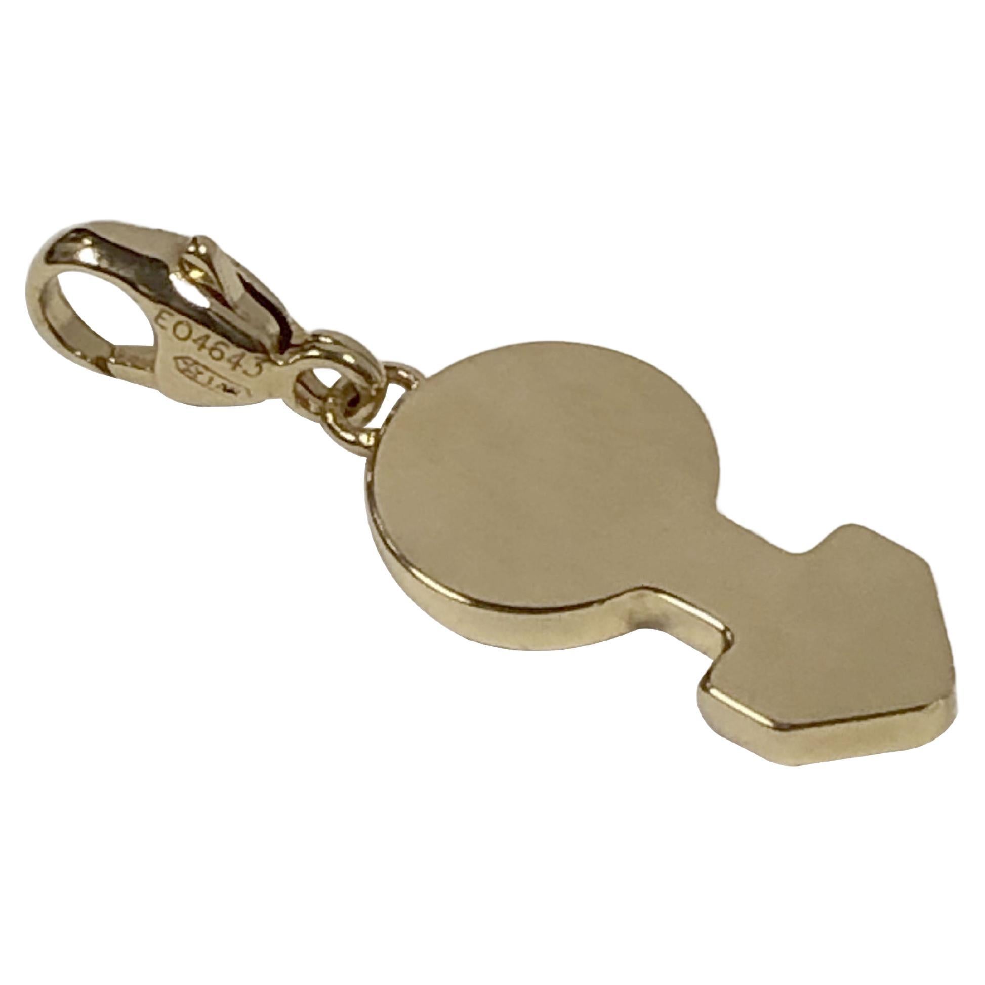 Pendentif en or jaune de Cartier avec symbole sexuel masculin