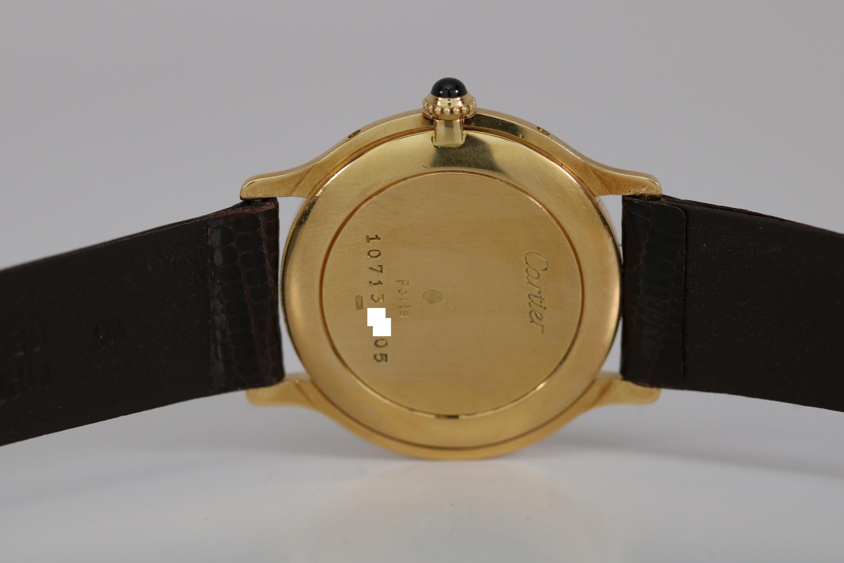 Vintage Cartier Paris 18k Yellow Gold Manual Wind Lady's Wristwatch circa 1980s 3