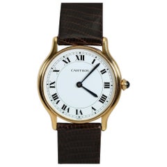 Vintage Cartier Paris 18k Yellow Gold Manual Wind Lady's Wristwatch circa 1980s