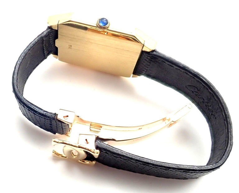Cartier Yellow Gold Manual Wind Wristwatch For Sale at 1stdibs