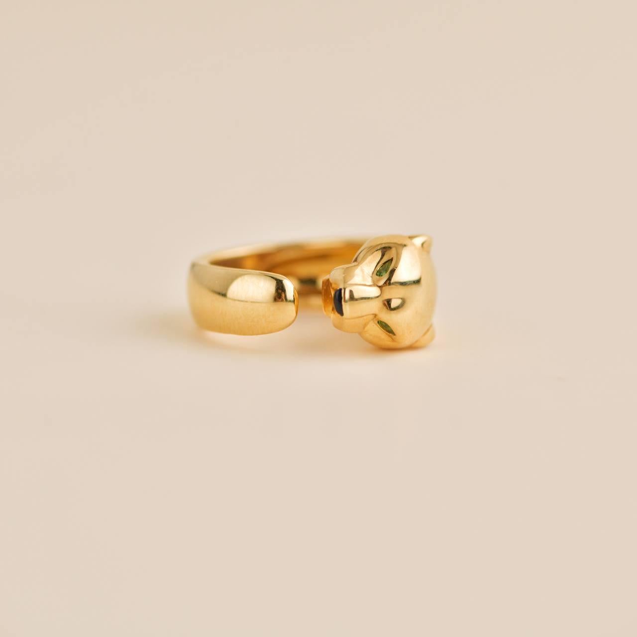 Women's or Men's Cartier Yellow Gold Massai Panthère de Cartier Ring Size 51