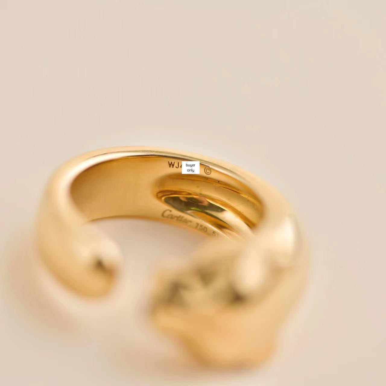 Cartier Yellow Gold Massai Panthère de Cartier Ring Size 51 1