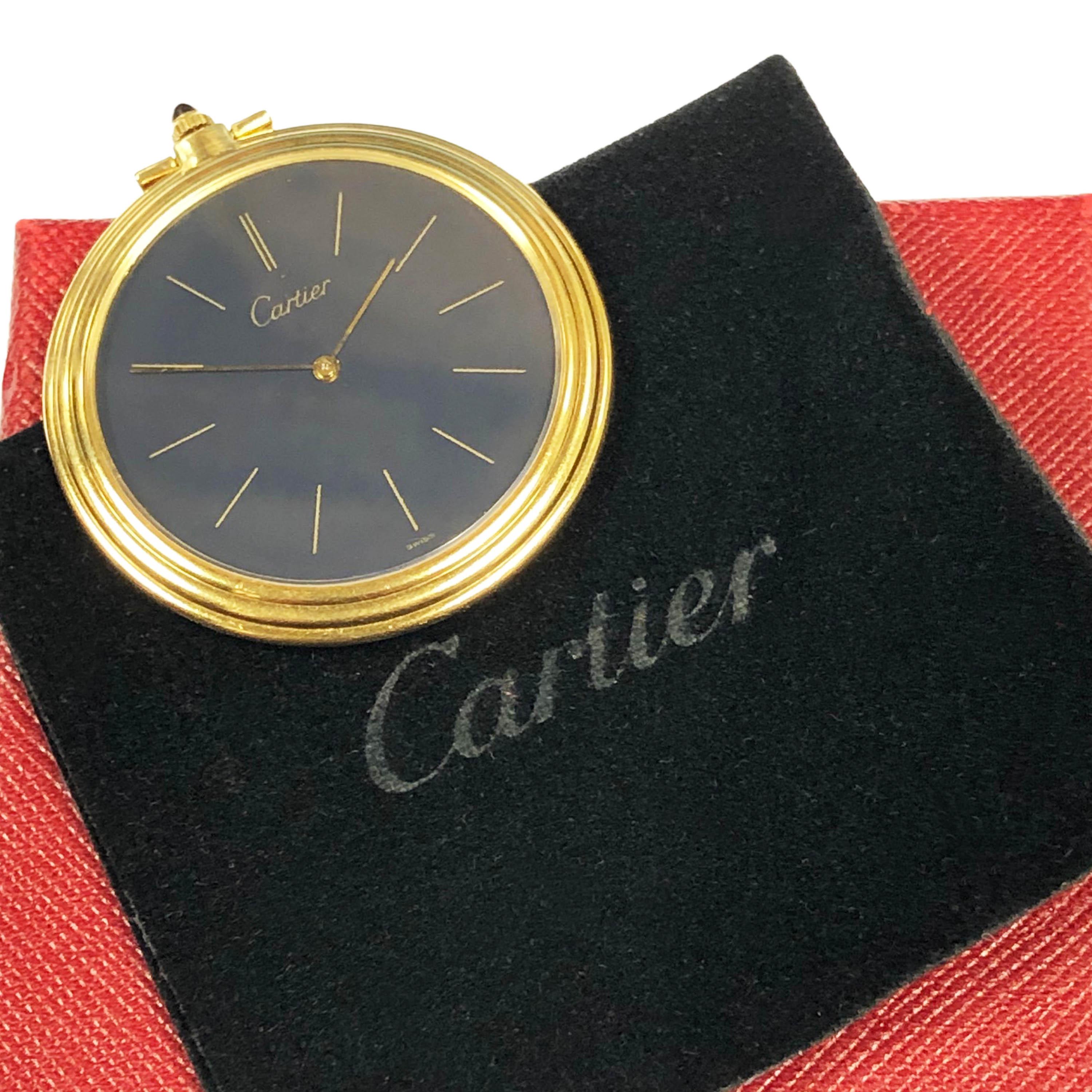 Cartier Gelbgold Mechanische Taschenuhr im Zustand „Hervorragend“ in Chicago, IL