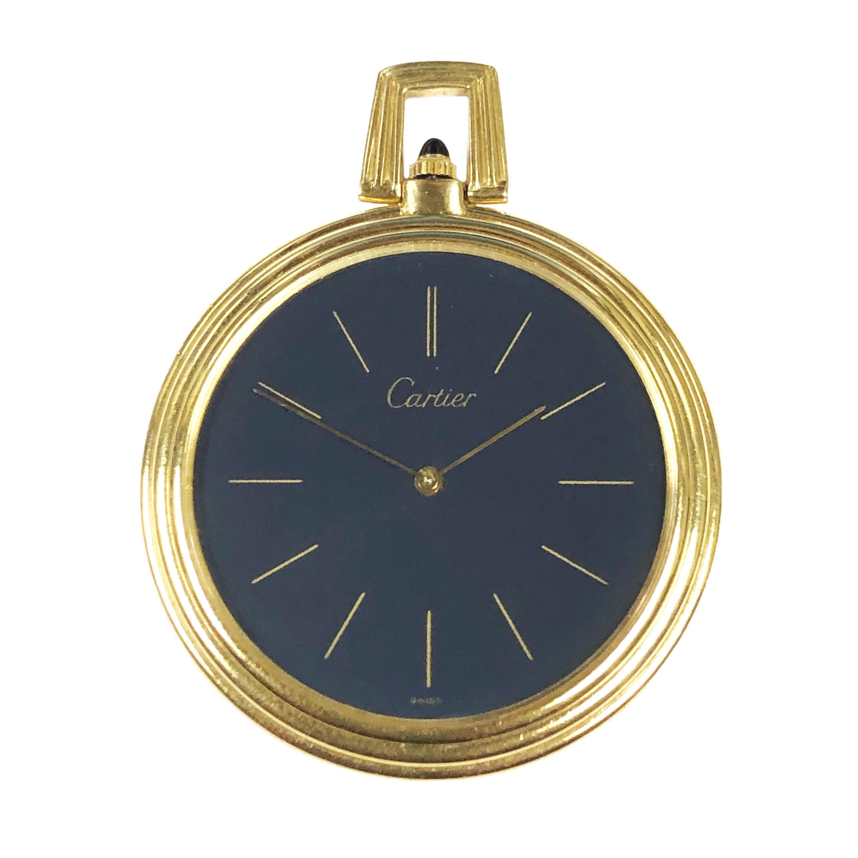 Cartier Gelbgold Mechanische Taschenuhr