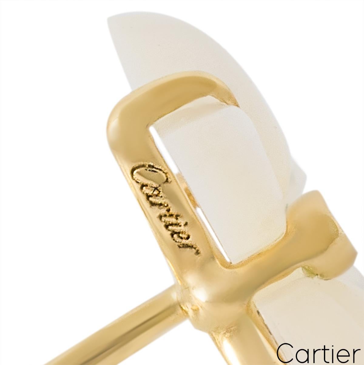 Women's Cartier Yellow Gold Mother of Pearl & Diamond Caresse d’Orchidées Earrings