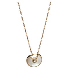 Cartier Yellow Gold Mother Of Pearl & Diamond Extra Small Model Amulette Pendant